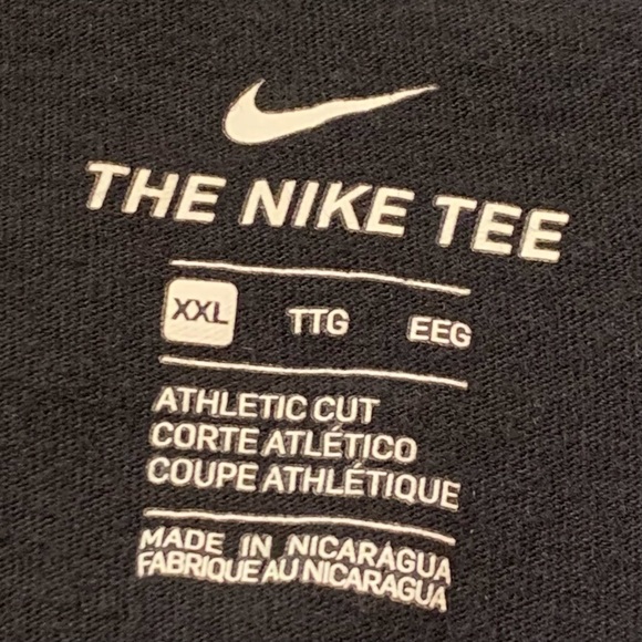 NIKE ATHLETIC CUT JUST DO IT FLIPPED BOX LOGO BOGO GRAPHIC SHORT SLEEVE T-SHIRT - Picture 3 of 4